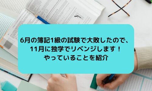 6月の簿記1級の試験で大敗したので、11月に独学でリベンジします！やっていることを紹介
